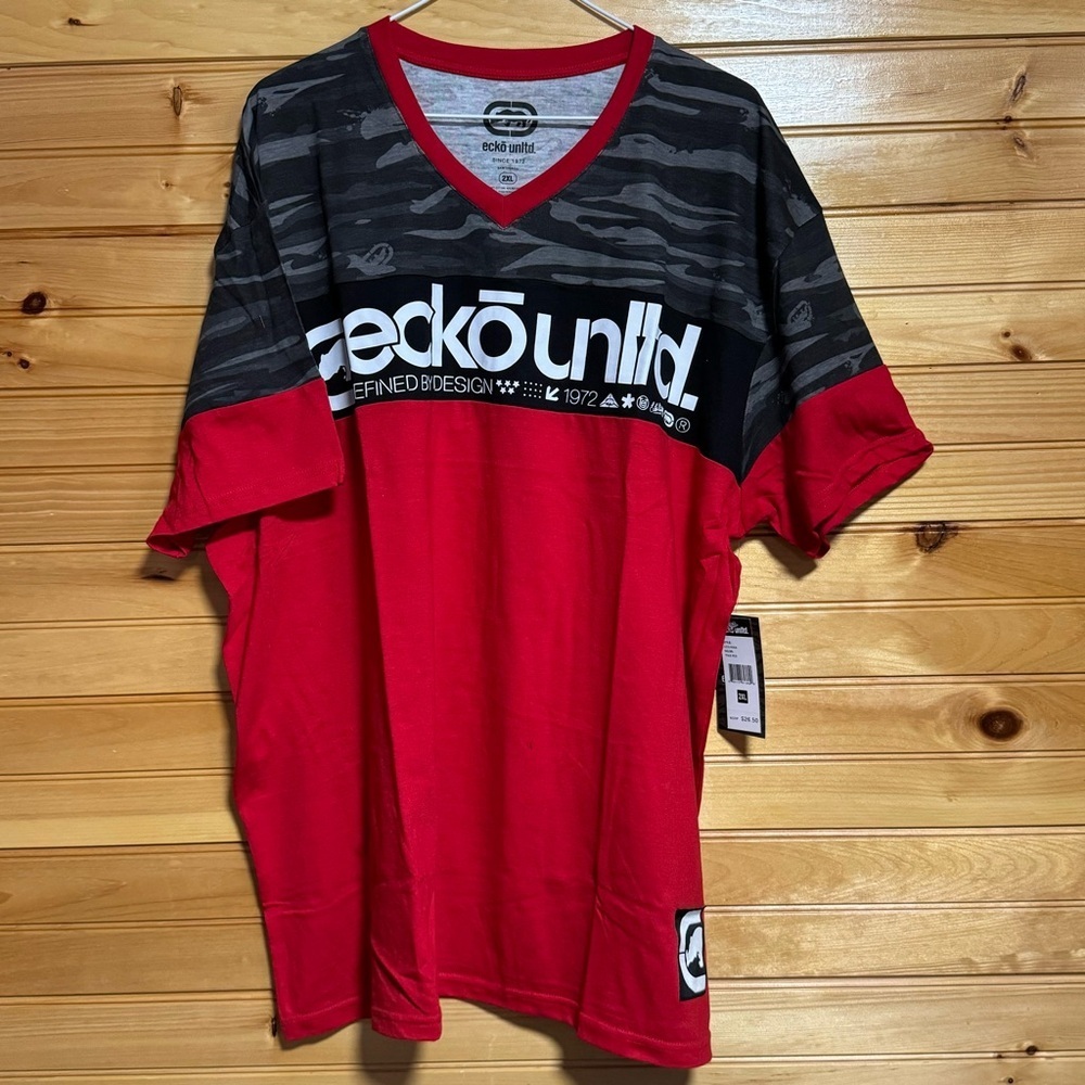 Ecko Untld Red, Grey and Black V-Neck and Jogger Set NWT Size 2XL
